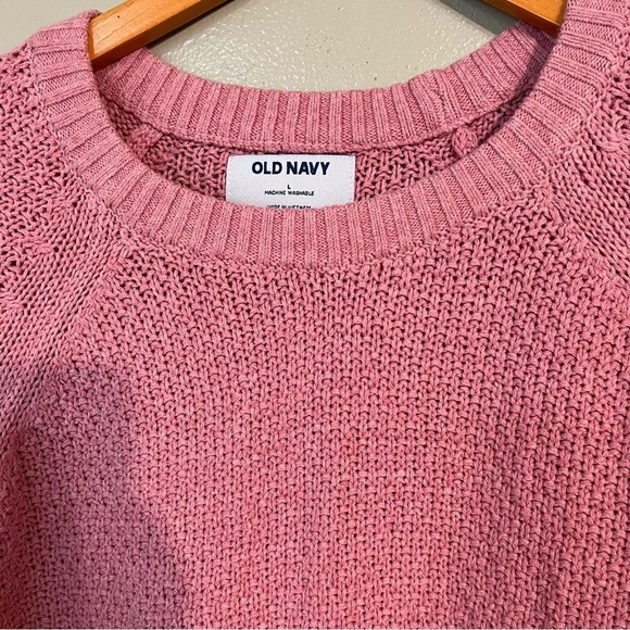 Old Navy Womens Cotton Blend Knit Crew Neck Pullover Sweater Pink L NWT - Picture 7 of 12